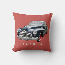 Vintage 1940s Svart Buick Custom Kudde