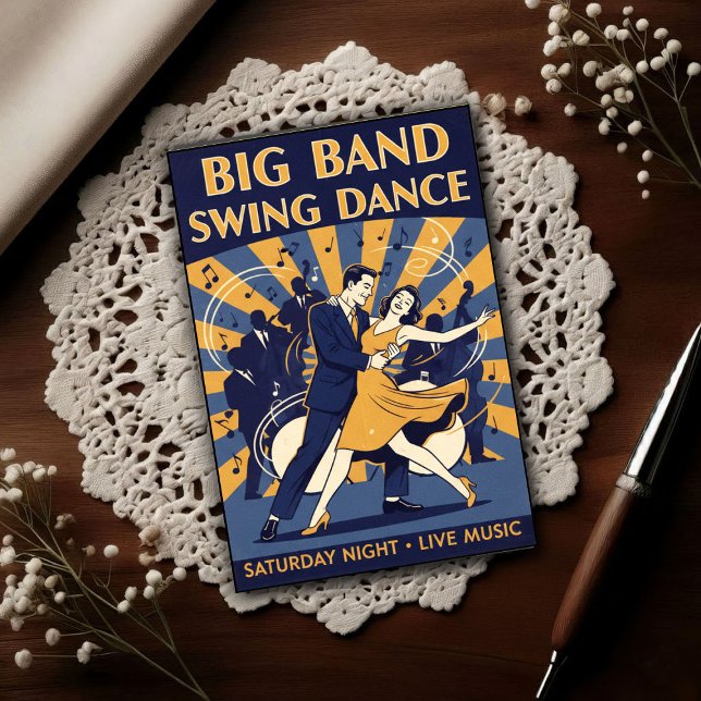 Vintage 1940s Swing Dance  Vykort (Skapare uppladdad)
