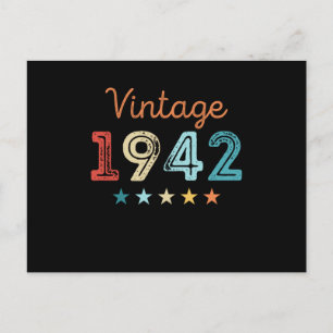 Vintage 1942 80:e födelsedag Retro Gift 80-årig Vykort