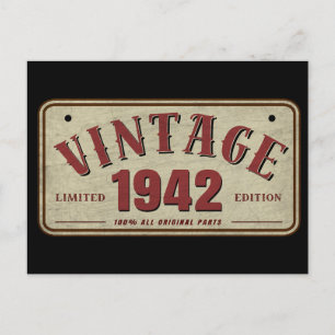 Vintage 1942 Begränsad Upplaga Alla Originaldelar Vykort