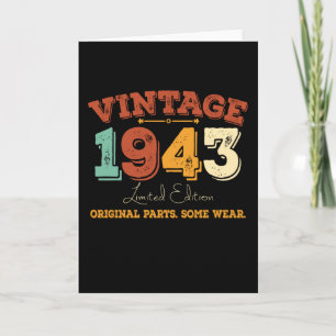 Vintage 1943 Original Parts Funny Birthday Gift Kort