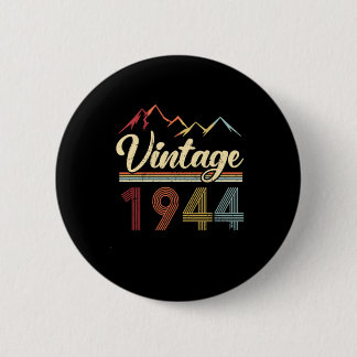 Vintage 1944 77:e födelsedagen Retro 77 år gammal Knapp
