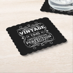 Vintage 1945 80-årsdag Åldrad till Perfektion Underlägg Papper