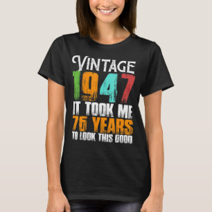 Vintage 1947 76 år gammal födelsedag Retro Pappor T Shirt
