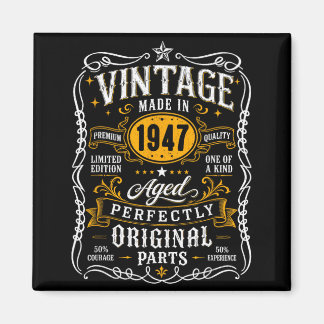 Vintage 1947 80år 80-årspresent För män 80 Magnet