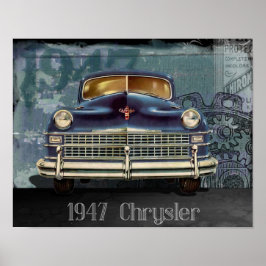 Vintage 1947 Chrysler Car Automobile Poster Art