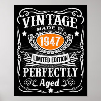 Vintage 1947 Lied Edition 80 år gamla presenter 80 Poster