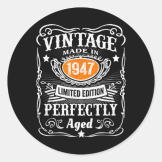 Vintage 1947 Lied Edition 80 år gamla presenter 80 Runt Klistermärke