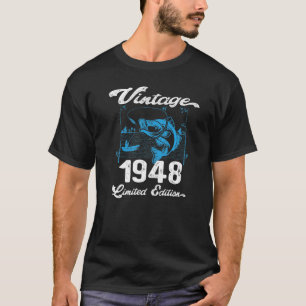 Vintage 1948 74 Åldersgräns för fiskare T Shirt