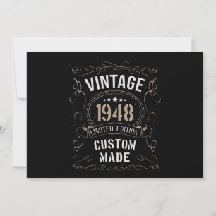 Vintage 1948 Begränsad Edition Anpassningsbar gjor Inbjudningar
