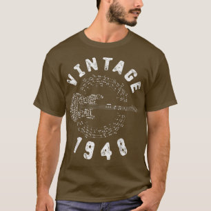 Vintage 1948 Birthday Begränsad Edition Guitar Mus T Shirt