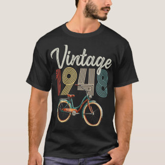 Vintage 1948 född 1948 Retro Old Bicycle Birthd T Shirt