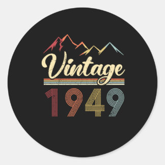 Vintage 1949 72:e födelsedagen Retro 72 år gammal Runt Klistermärke