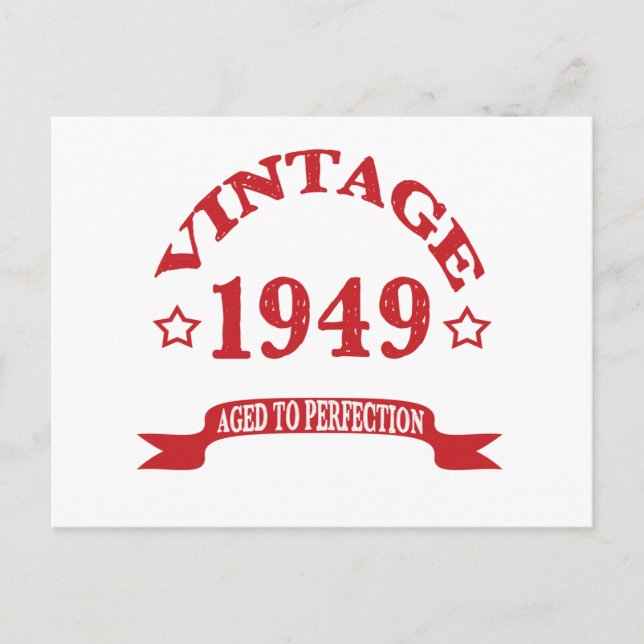 Vintage 1949 Åldrad till perfektion Vykort (Framsida)