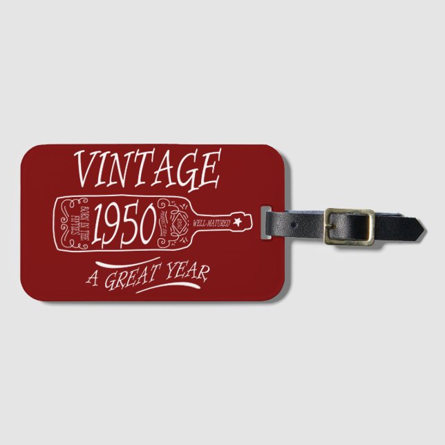Vintage 1950 Ett fantastiskt år Bagagebricka (Framsida horisontal)