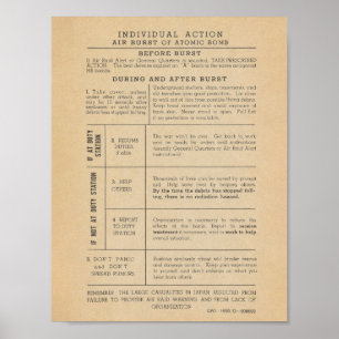 Vintage 1950 Poster av atombomber
