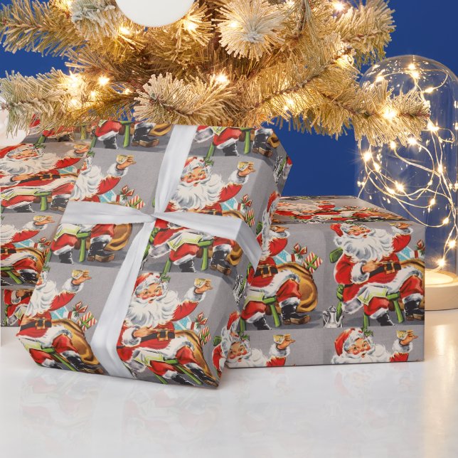 Vintage 1950 Santa Presentpapper (Helgdagar)