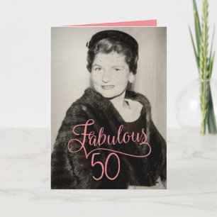 Vintage 1950-talet Fabulous 50:e födelsedag för he Kort