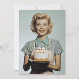Vintage 1950-talet: Housefru Baking Inbjudningar