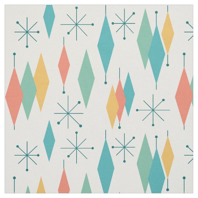 Vintage 1950-talet i mitten av århundradet  tyg (Provkarta)