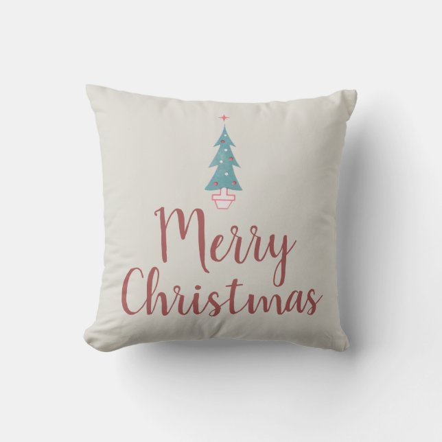 Vintage 1950-talet Julgran Art Farmhouse Kudde (Framsida)