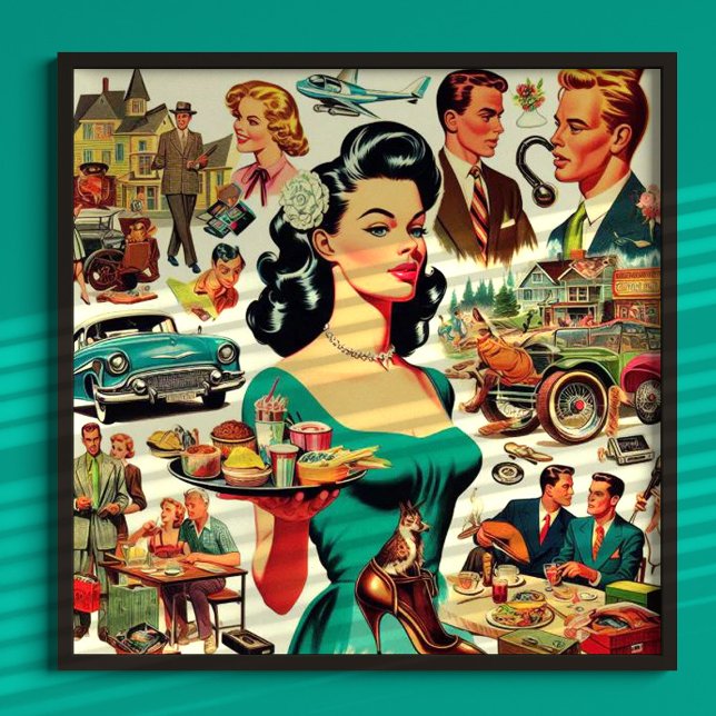 Vintage 1950-talet, sömlös Mönster Poster (Skapare uppladdad)