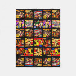 Vintage 1950-talets konstpaneler för Tecknad av sk Fleecefilt