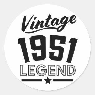 Vintage 1950-tals T-Shirt Klassisk Rund Klistermär Runt Klistermärke