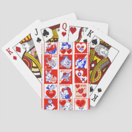 Vintage 1950-tals Valentine-stämpelmönster Retro K Casinokort