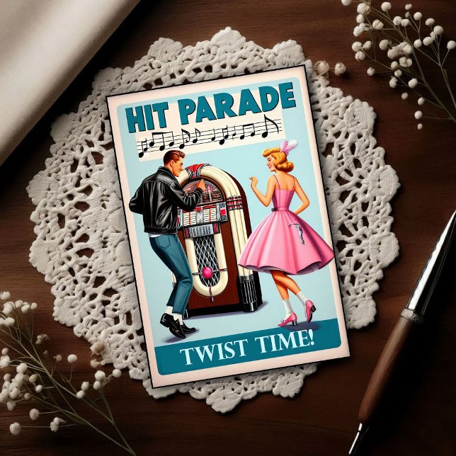 Vintage 1950s Dance Party Vykort (Skapare uppladdad)