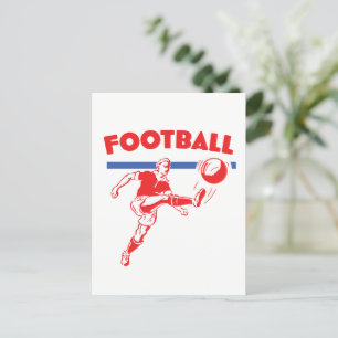 Vintage 1950s fotbollsspelare helg vykort