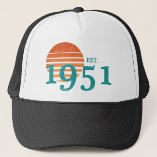 Vintage 1951 70: Retro Sunset från födelsedagen Keps