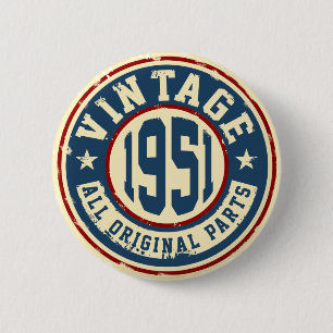 Vintage 1951 alla originaldelar knapp