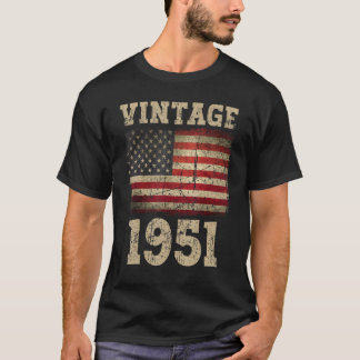 Vintage 1951 Amerikanska Flagga Birthday Squad for T Shirt