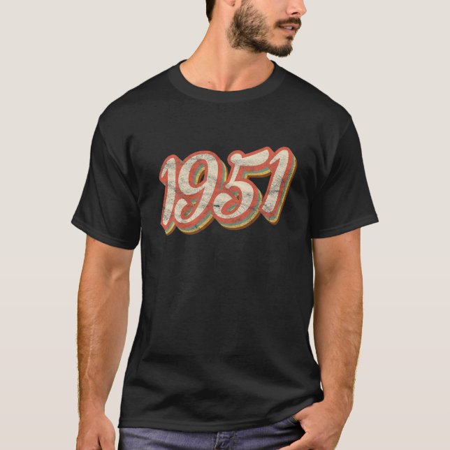 Vintage 1951 Text 70: 70: Åldersår T Shirt (Framsida)