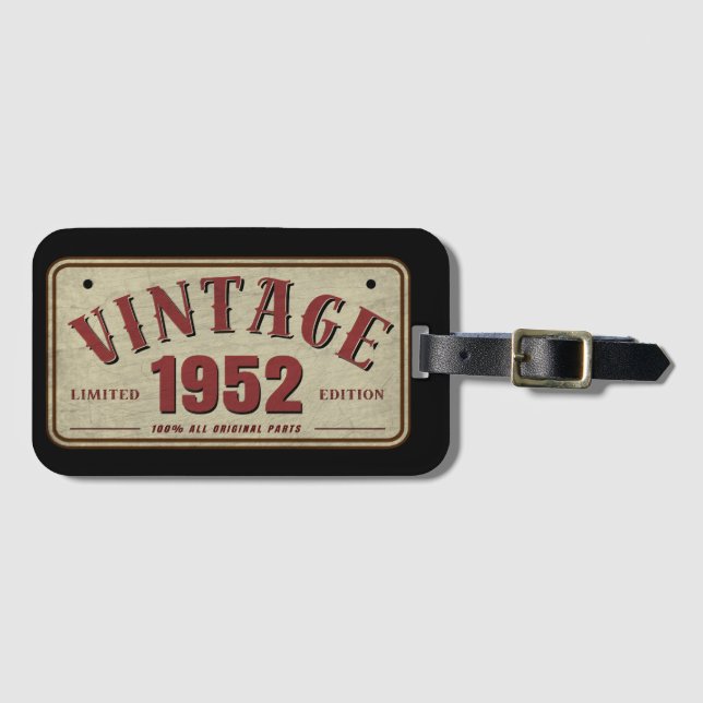 Vintage 1952 Begränsad Edition - alla originaldela Bagagebricka (Framsida horisontal)