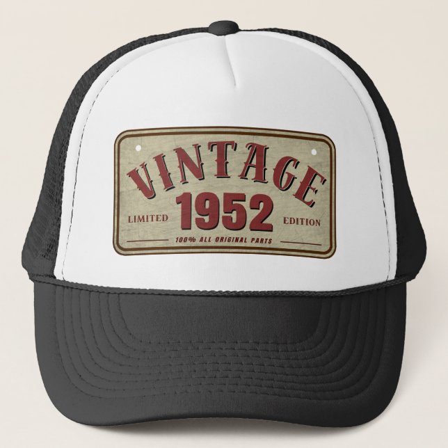 Vintage 1952 Begränsad Upplaga Alla Originaldelar Keps (Framsida)