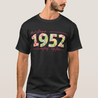 Vintage 1952 begränsada upplagan tropik blommor Kv T Shirt