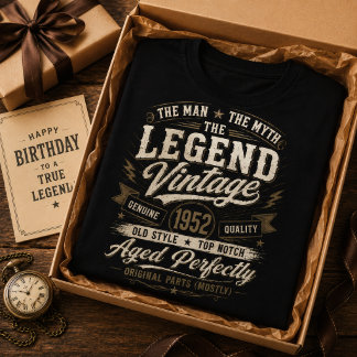 Vintage 1952 Födelsedagsman Myt Legend 74-årsdag T Shirt