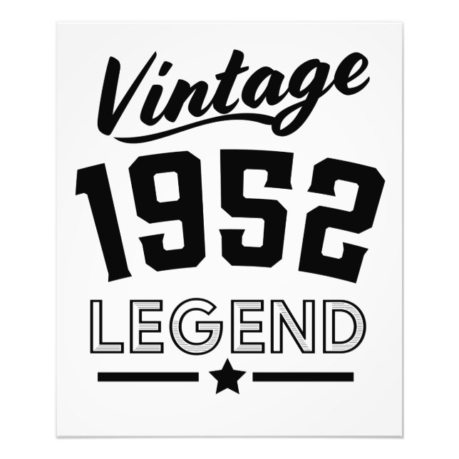 Vintage 1952 legend fototryck (Framsidan)