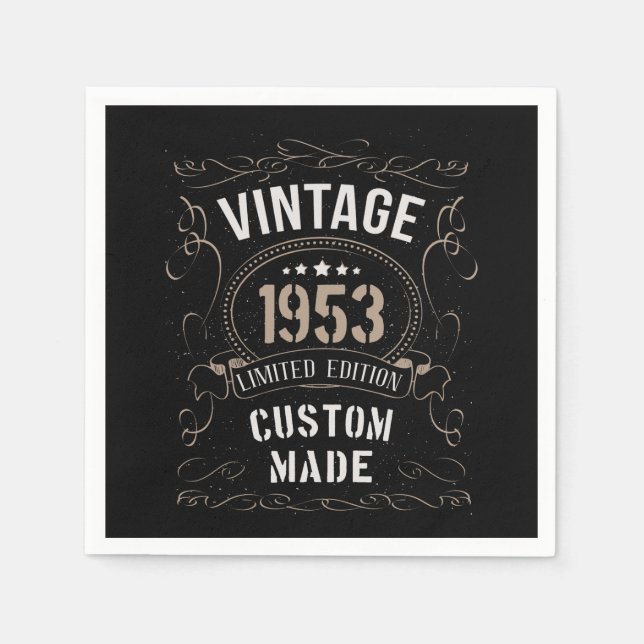 Vintage 1953 Begränsad Upplaga Skräddarsydd Pappersservett (Framsidan)