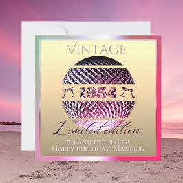 Vintage 1954 70-årsdag rosa kort