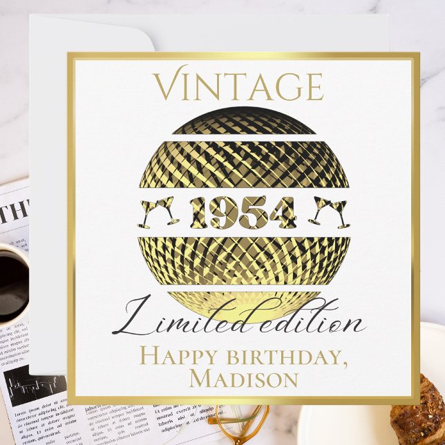 Vintage 1954 70-årsdagen guld kort (Skapare uppladdad)