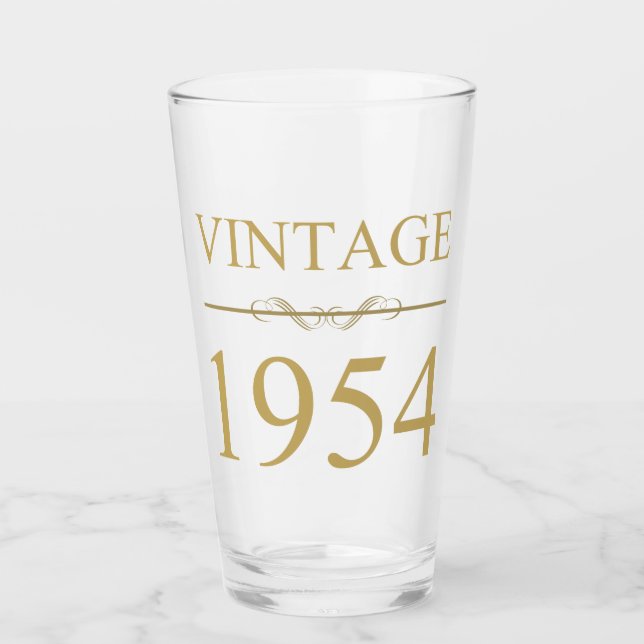 Vintage 1954 70:e födelsedagen glaskopp (Framsida)