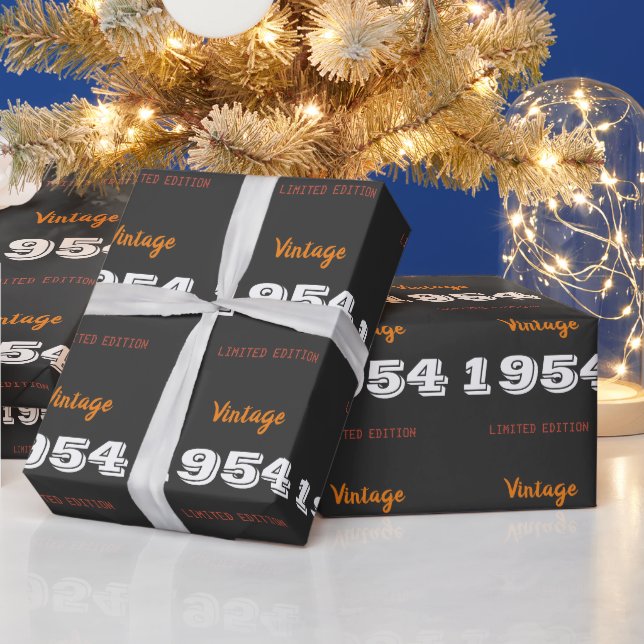 Vintage 1954 begränsad utgåva 70:e födelsedagsgåva presentpapper (Helgdagar)