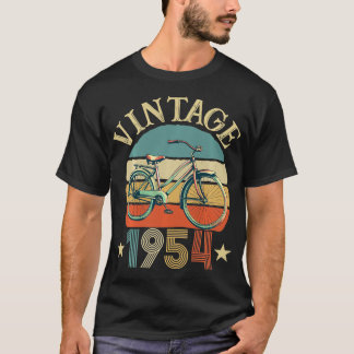Vintage 1954 född 1954 Retro Sunset Old Bicycle T Shirt