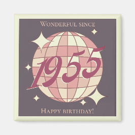 Vintage 1955 70-årsdag lila magnet