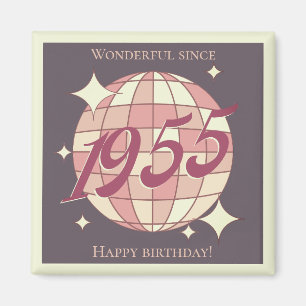 Vintage 1955 70-årsdag lila magnet