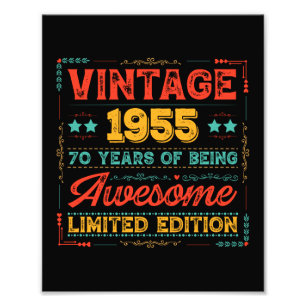 Vintage 1955 made in 1955 70 Birthday 70 Years Fototryck
