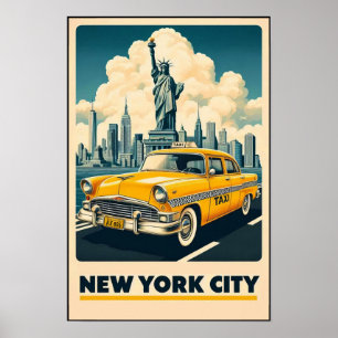 Vintage 1955 New York City-resoraffisch Poster